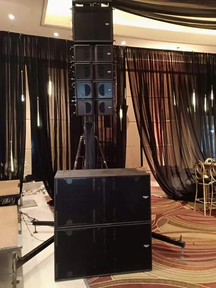 Professional sound system for an indoor corporate venue