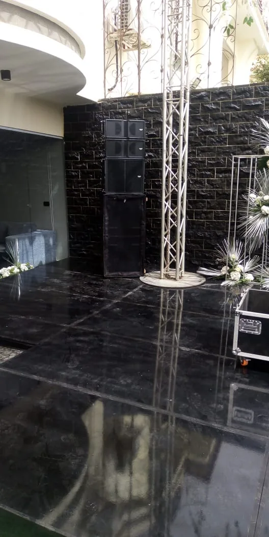 Large professional line array installation