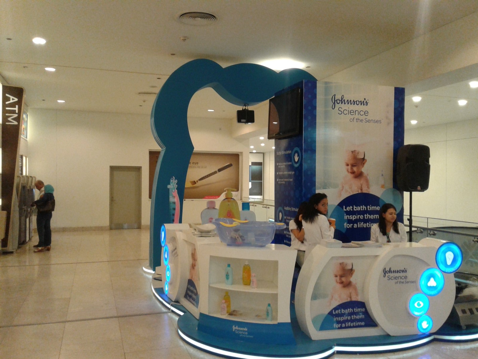 Johnson's Baby retail brand activation with interactive floor projection