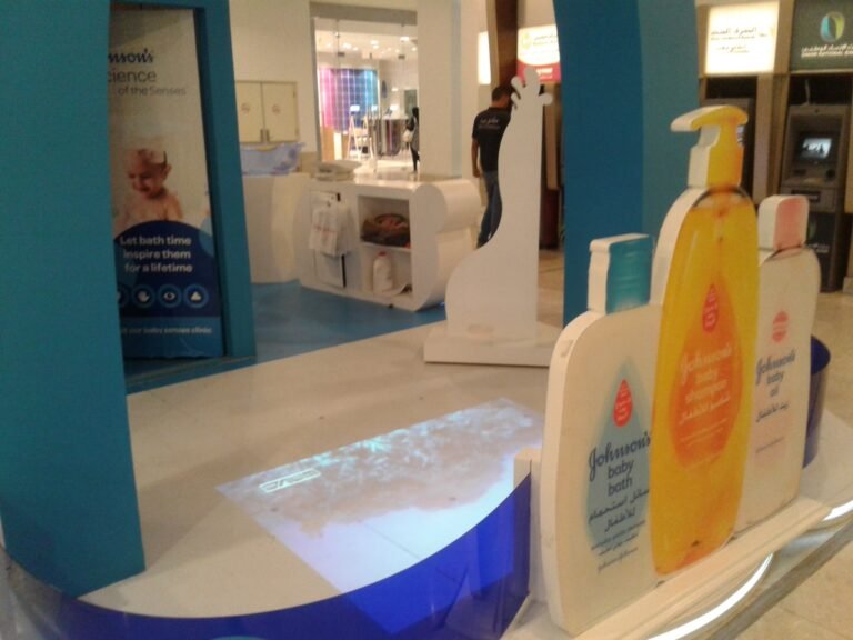 Johnson’s Baby Brand Activation – Projection Systems, Interactive Floor Projection, Professional Lighting, Professional Sound System, Technical Installation, On-site Technical Support by Hyper Sonic Egypt